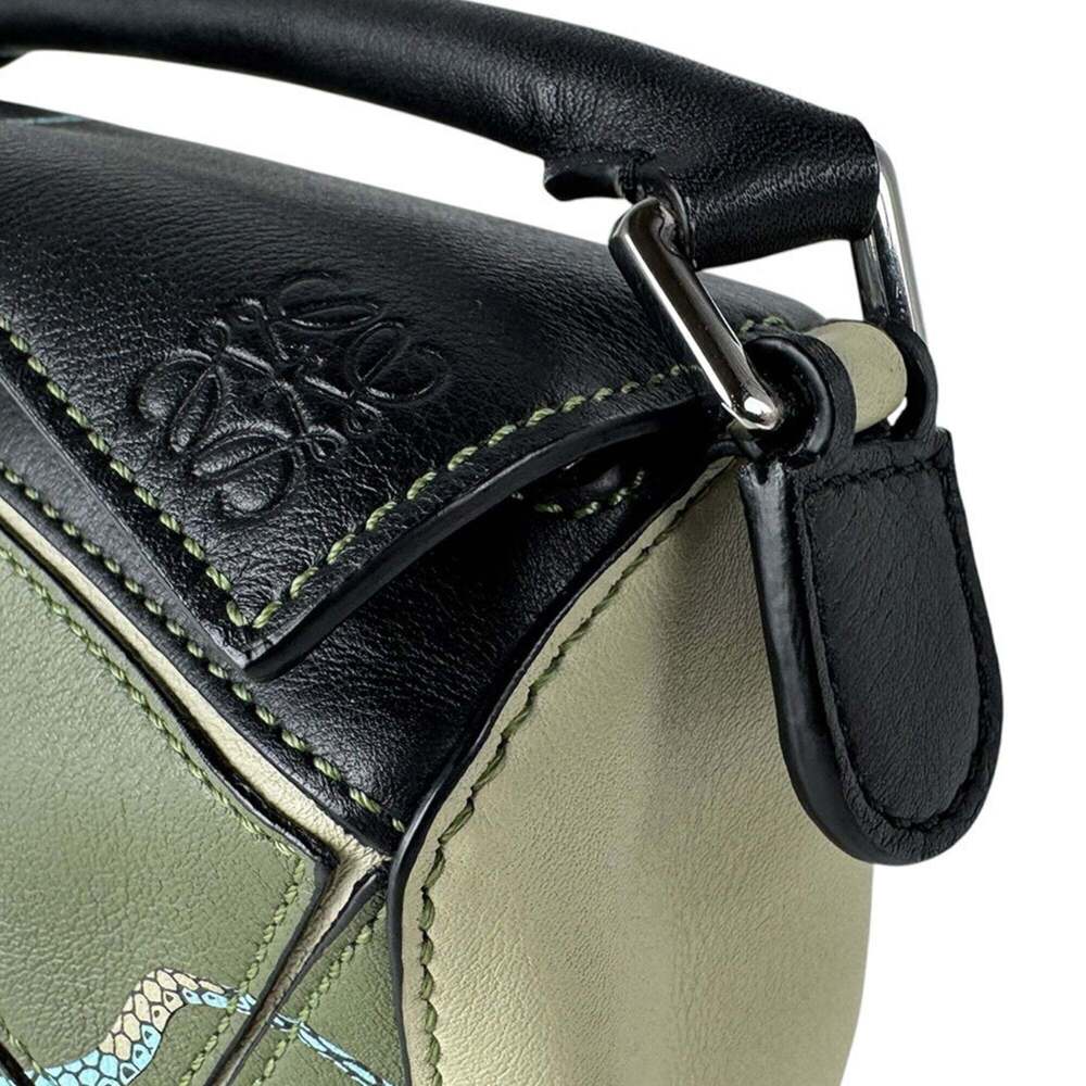 Loewe Paula's Ibiza Puzzle Bag Mini Leather Shoulder Bag, Green, Women's (z9771) - Picture 7 of 12